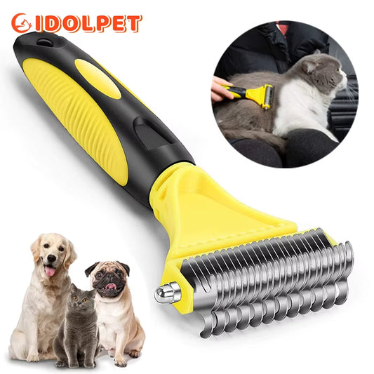 Stainless Steel Grooming Brush | Two-Sided Shedding and Dematting
