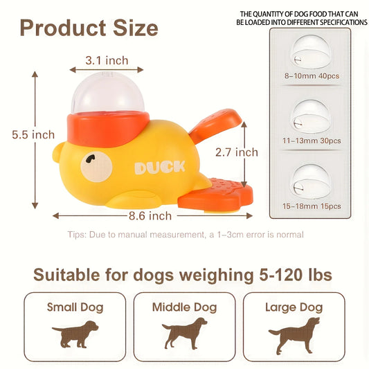Interactive Duck Dog Food Dispenser Toy
